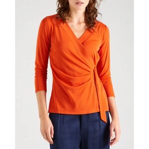 Lauren‎ Ralph Lauren Wrap Top 3/4 Sleeve Blouse Orange(review photos please)